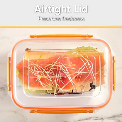 Superio Plastic Food Storage Container with Airtight Lid- 80 Oz, BPA Free, Leakproof, Stackable, Microwave, Dishwasher and Freezer Safe, Orange - color: Orange