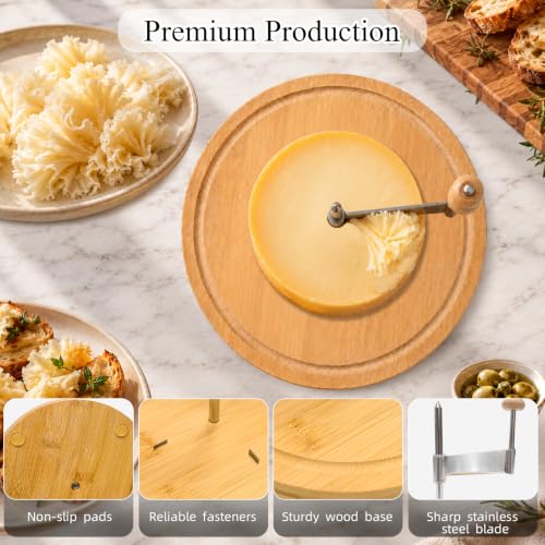 Girolle Cheese Curler Cheese Shaver for Tete de Moine & Chocolate | Stainless Steel Cheese wheel with Solid Wood Base, Swiss-Style Cheese Flower Curler for Charcuterie Boards, Butter, Desserts