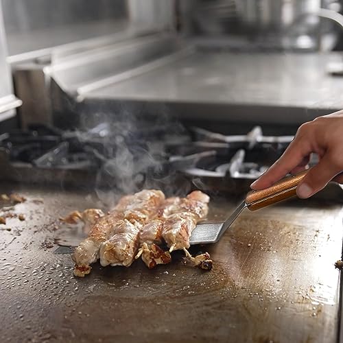 Stainless Steel Metal Spatula, Long Griddle Spatula, Hamburger Smasher Turner Scraper - Pancake Flipper - BBQ Turner and Flat Top Griddle Fliiper - Commercial Grade,3x8 inch - size: 3" x 8"
