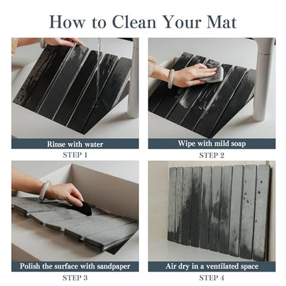 2pcs Stone Dish Drying Mat for Kitchen Counter, Quick-Dry Diatomaceous Earth Water Absorbent Pad & Countertop Drainer, Home Essentials for Bath and Pets - Light Grey, 24x16’’ & 8x4’’ - color: Light Grey