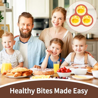 JOERSH 2-PK Air Fryer Egg Mold, 4 Inches Round Egg Bites Silicone Molds, Air Fryer Baking Pan Non-Stick for Breakfast Sandwiches, Hamburger Buns, Pancake, Jumbo Muffin Tops - color: Regular, 3 Cups