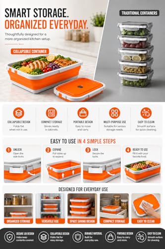 2-Pack XL 16L BBQ Prep Tub - 3-in-1 Collapsible Food Prep Tub with Cutting Board, Lid & Strainer, Marinate, Prep & Drain, Foldable Container for Outdoor Cooking, Camping, BBQ & Kitchen Use
