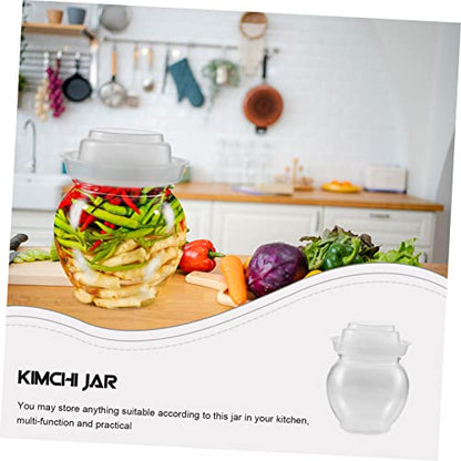 Unomor Kitchen Sealed Pickle Jar Airtight Fermenting Container for Kimchi Storage Jar Inner Lid for Dried Fruits Honey