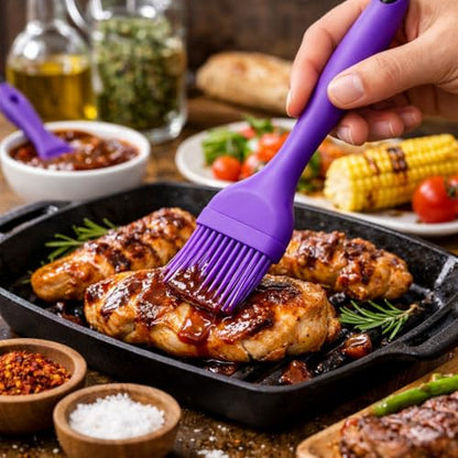 Silicone Basting Brush for BBQ, Cooking & Baking – Heat Resistant Food Grade Silicone Pastry Brush for Grilling, Oil, Butter & Sauce Brush for Kitchen