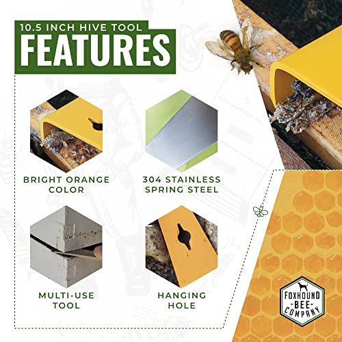 Stainless Steel Beekeepers Hive Tool Set with a Very Strong Flat Bar for Prying Bee Hives Apart, Lifting Frames and Bent Edge for Scraping Your Beehive and Supplies Clean of Wax, 2 Pack - style: Standard Hive Tool -2 Pack