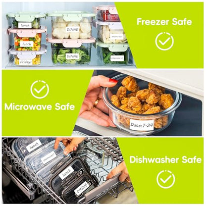 600 Blank Removable Freezer Labels with Perforation Line for Easy Distribution and Use. Waterproof and Oil-Resistant, Suitable for Food Containers, Jars, and Kitchen Organization.(1 "x 2") - size: 600 Pcs - 1 "x 2"