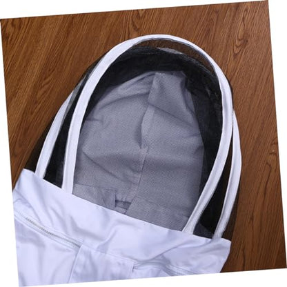 ORFOFE Professional Full Body Beekeeping Suit Keeper Suit Veil Hood XXL White