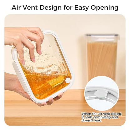 Vtopmart 5 Pack 35oz Glass Food Containers with Glass-Lids & Air Vent, Meal Prep Food Container Sets, Reusable Lunch box for leftovers, Save for Microwave, Oven, Freezer, and Dishwasher, BPA Free