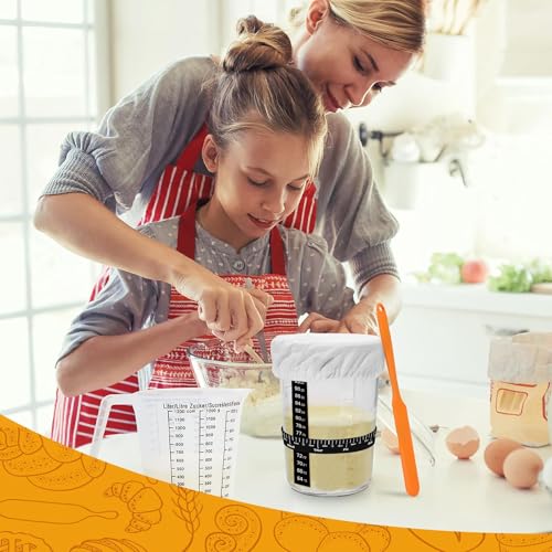 Sourdough Starter Jar, Sourdough Jar Wide Mouth, Sourdough Starter Kit, Sourdough Starter Jars Glass Easy Fermentation, Reusable 27 oz Sourdough Bread Baking Supplies for Bakery Lover - color: Jar