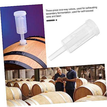 ABOOFAN Valve Wine Air Locks 3-piece Leak-proof Valves Plastic Wine Strainers Lids Kit 2pcs Supplies