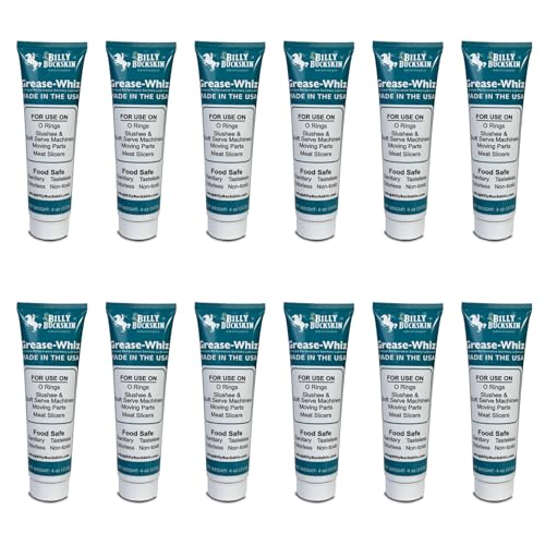 Grease-Whiz Food Grade Grease Lubricant (4oz, 12 Pack) - Slushee Machine, Beer Kegs, Pools, O Rings, Ice Cream Machine Lube - Food Grade Lubricant for Commercial & Domestic Use by Billy Buckskin - size: 48oz