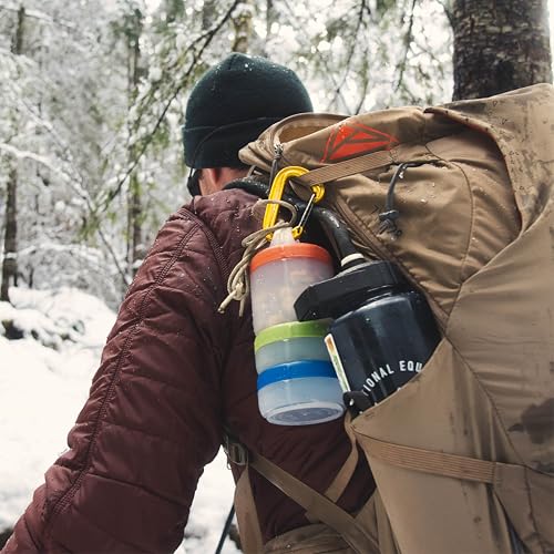 humangear STAX, Stackable Snack Containers - 4-Piece Leak-Proof Snack Travel System - FDA-Food Safe, BPA/PC/Phthalate-Free - Stackable & Click-Together Food Storage, Small - color: Spectrum, size: Small