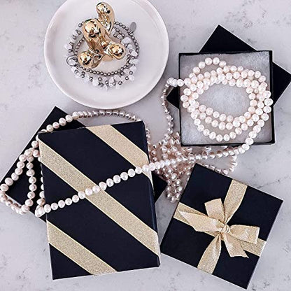 TheDisplayGuys - 100-Pack #10 Cotton Filled Cardboard Paper Jewelry Boxes Gift Case - Matte Black (1.9" x 1.3" x 0.7") - for Shipping or Storage - size: 100 Pack