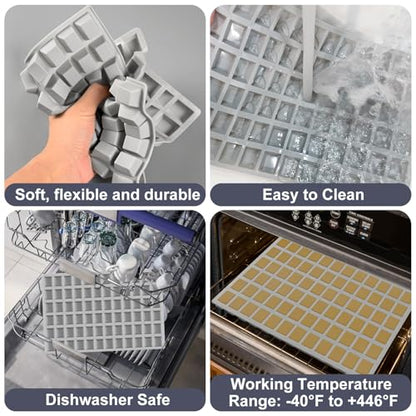 Square Ice Cube Silicone Molds for ice,Candy,72 Cavities | Mini Square Ice Cube Mold Tray, Mini Silicone Chocolate Molds, For Candy, Gummy, Jelly, Jello, Pet Treats, Snacks - color: 72 Cavity Square-Terrace Mold
