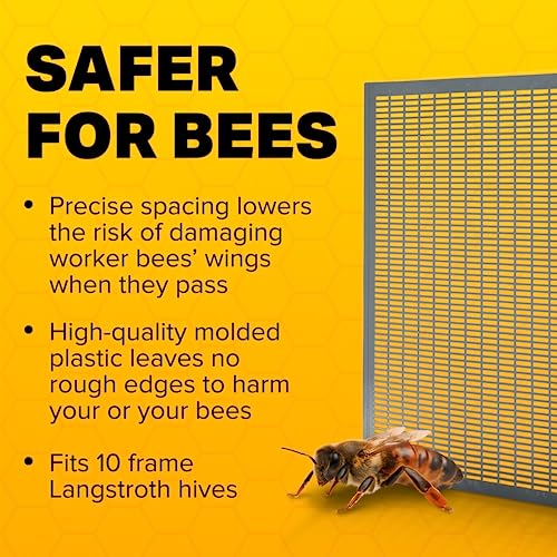 Mann Lake Plastic Queen Excluder, Fits 10 Frame Langstroth Beehives, Beekeeping Supplies & Kit Tools for All Beekeeping Levels, 5 Pack - size: 5 Pack