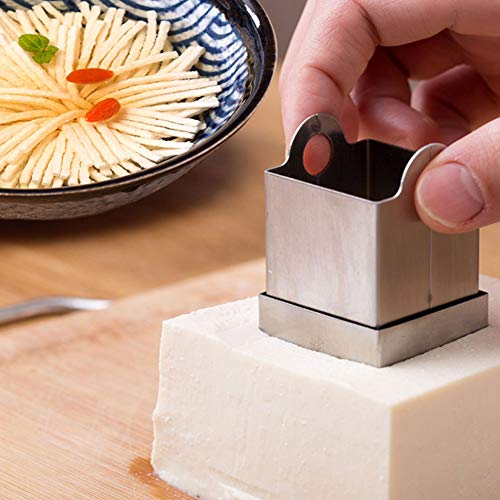 Stainless Steel Tofu Cutter, Practical Square Shaped Tofu Pressing Mold, DIY Tofu Paneer Cheese Knife (Chrysanthemum shape)