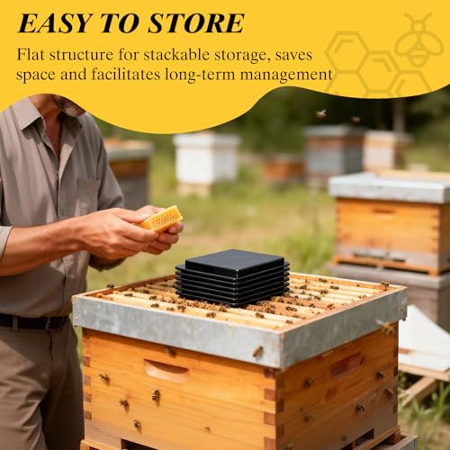 50 PCS Hive Beetle Catchers, Reusable Black Plastic Beekeeping Supplies, Beekeeping Tools for Farm & Apiary Care