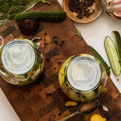 Glass Fermenting Weights Glass Lids 4pcs for Sealing and Fermenting Foods for Wide Mouth Mason Jars in Kitchen Pickle and Fermentation Jars