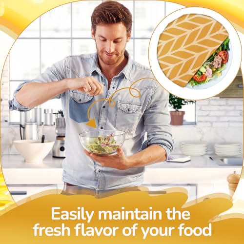 Mindsoft 17 x 23 Inch Reusable Beeswax Food Wrap for Bread Sandwich Wrapper Beeswax Paper Organic Bowl Dishes Covers Sustainable Food Cheese Fruit Snacks Storage Containers Keeper (Fresh Style) - style: Fresh Style