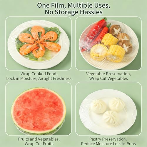 Reusable Elastic Bowl Covers - Plastic Wrap for Food, for Bread Proofing, efrigerator Storage & Shower Cap(100 Pcs)