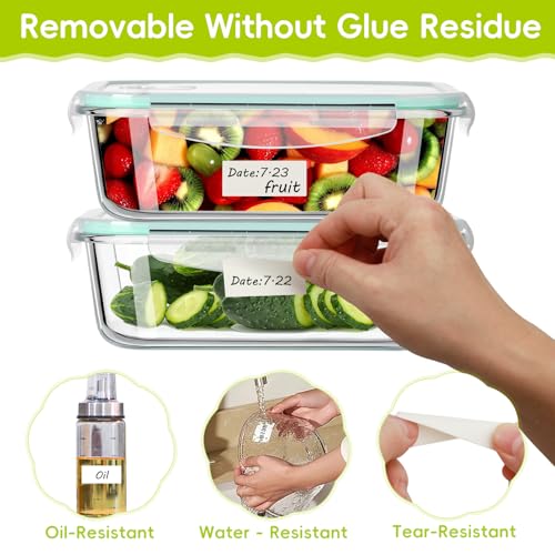600 Blank Removable Freezer Labels with Perforation Line for Easy Distribution and Use. Waterproof and Oil-Resistant, Suitable for Food Containers, Jars, and Kitchen Organization.(1 "x 2") - size: 600 Pcs - 1 "x 2"