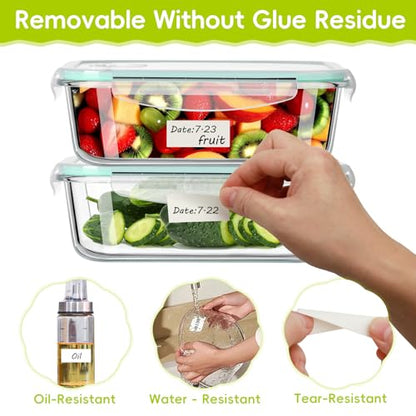 600 Blank Removable Freezer Labels with Perforation Line for Easy Distribution and Use. Waterproof and Oil-Resistant, Suitable for Food Containers, Jars, and Kitchen Organization.(1 "x 2") - size: 600 Pcs - 1 "x 2"