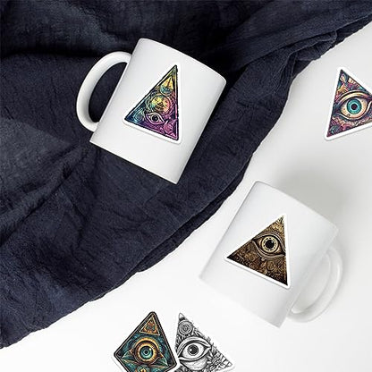 Yoksas 50Pcs Eye of Providence Stickers - Waterproof Vinyl Mysterious All Seeing Eye Aldults Stickers for Laptops,Water Bottles,Scrapbooking,Journals,Bumper - color: All Seeing Eye
