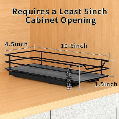 BOIVSHI Pull Out Spice Rack Organizer for Cabinet, Heavy Duty Slide Out Spice Rack Organizer for Kitchen Cabinets and Pantry, Fits Spices, Sauces, Canned Food (4.5''Wx10.5''Dx2.5''H) - size: 1 Tier,4.5''Wx10.5''Dx2.5''H