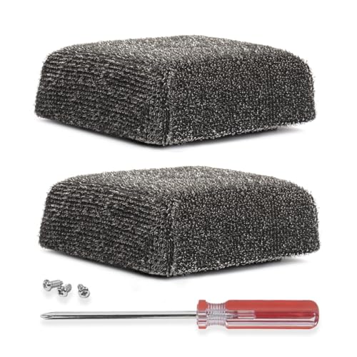 Bristle-Free Grill Brush Replacement Heads, 2-Pack Outdoor BBQ Cleaner | Fits BBQ-AID Brush Handles Only. Stainless Steel Poly Mesh No-Scratch Pads for Safe Cleaning on All Grill Grate Types. - color: Bristle Free Replacement Head