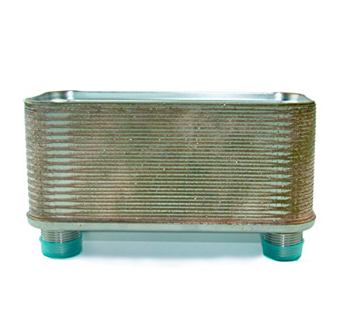 Brazed 30 Plates Heat Exchanger and Wort Chiller-30 Plates Cooper Brazed Wort Chiller - Stainless Steel Beer Chiller for Homebrew,R 1/2" X R 3/4"