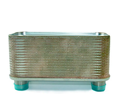 Brazed 30 Plates Heat Exchanger and Wort Chiller-30 Plates Cooper Brazed Wort Chiller - Stainless Steel Beer Chiller for Homebrew,R 1/2" X R 3/4"