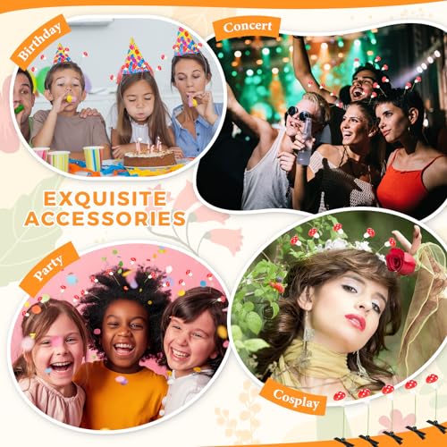30 Pcs Bean Sprout Hair Clips Rave Mixed Style Plant Hairpins Hair Accessories for Party Irish(Red Mushroom) - style: Red MushroomC
