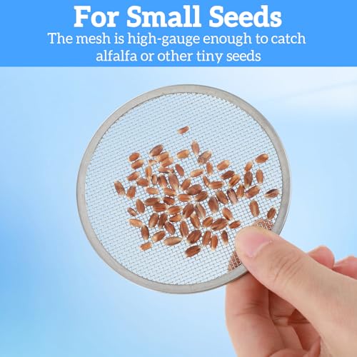 12-Pack Sprouting Jar Lids,Sprout Lids for Mason Jars,304 Stainless Steel Strainer Set,304 Food-Grade Strainer Caps for Wide-Mouth Mason Jars,Grow Alfalfa,Mung Bean Sprouts at Home