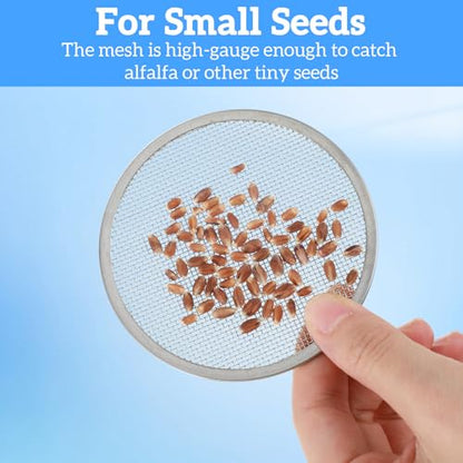 12-Pack Sprouting Jar Lids,Sprout Lids for Mason Jars,304 Stainless Steel Strainer Set,304 Food-Grade Strainer Caps for Wide-Mouth Mason Jars,Grow Alfalfa,Mung Bean Sprouts at Home