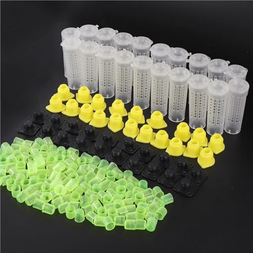 Bee Rearing Kit 2 Sets Beekeeping Cages King Queen Rearing System Plastic Bee Catcher Box Cell Cups Complete Kit Apicultura Tools Supplies for Beginners and Bee Keeper