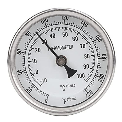 1 2 NPT Stainless Steel Dial Thermometer 1 2 NPT Homebrew Kettle Thermometer Weldless with O Rings 0 to 220F Kettle Stainless Steel Brew Pot