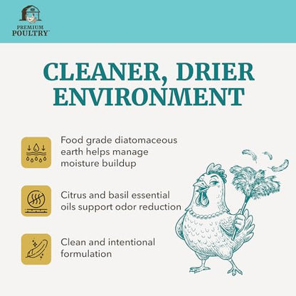 2 Pack Coop Fresh Chicken Coop Deodorizer & Coop Refresher, 25 lb, Natural Odor Eliminator w/ Food Grade Diatomaceous Earth, Moisture Absorber, Fly Control Support & Deep Litter Bedding Treatment