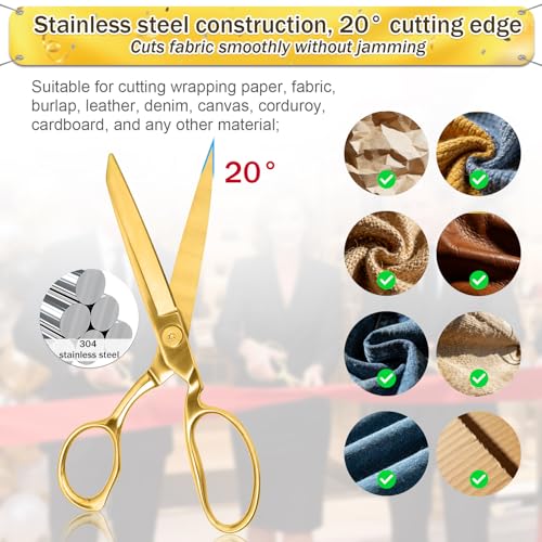 Grand Opening Ribbon-Cutting Ceremony Kit – Includes Gold Scissors, Flower Ball, Red Ribbon & White Gloves,Suitable for all ribbon-cutting and inauguration ceremonies (Mirror Polished Handle) - style: Mirror Polished Handle