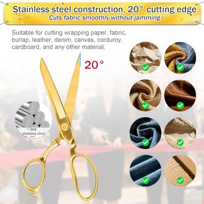 Grand Opening Ribbon-Cutting Ceremony Kit – Includes Gold Scissors, Flower Ball, Red Ribbon & White Gloves,Suitable for all ribbon-cutting and inauguration ceremonies (Mirror Polished Handle) - style: Mirror Polished Handle