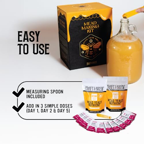 Craft A Brew - Mead Yeast Nutrient Bundle - Lalvin D47 Yeast - For Fermentation - Home Brewing Ingredients - Mead Making Supplies - Yields 10 Gallons - style: Mead Yeast Nutrient Bundle