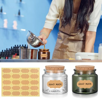 NPFVKSA Candle Making Kit, 120 Candle Wicks, 480ml Wax Melting Pot, 120 Wick Stickers,3 Candle Jars,2Candle Wick Holders,Candle Making Kit for Adults