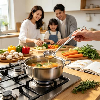 6Pcs 4 Oz Soup Ladle,Stainless Steel Ladle with long Handle,Metal Kitchen Soup Spoon Cooking Utensil for Serving, Stirring, Portioning Kitchen Restaurant Accessories.