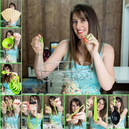 Supa Ant Complete Canning Starter Kit – 10pc Food-Grade Steel Set with XL Ladle, 6 Measuring Cups, Jar Lifter, Wide Mouth Funnel, Canning Rack (7-Jar Capacity) & 90 Labels –Beginner-Friendly, Green - color: Bright Green