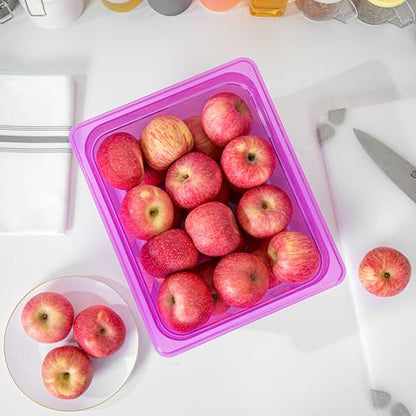 Restaurantware Food Storage Container 1 Pack of 9.5 qt Plastic Stackable Microwave-Safe Bin Dishwasher Safe Freezer Safe Purple Containers for Kitchen Storage - size: Half Size