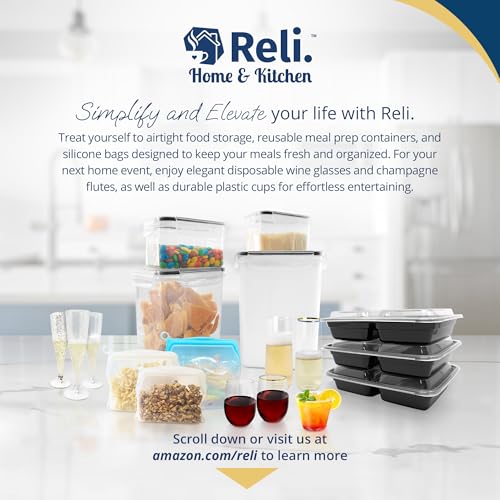Reli. Airtight Canister Set with Lids (26 Set) | Clear Plastic Food Storage Canisters | Mega Variety Pack | BPA-Free