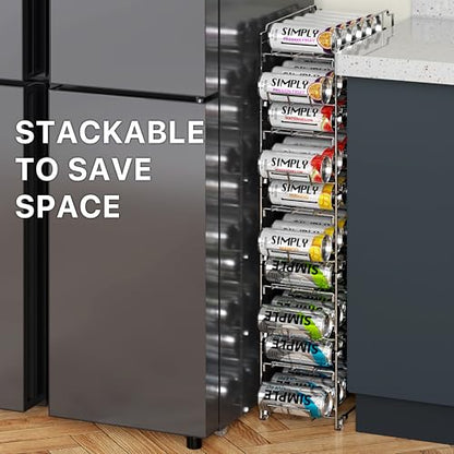 Simple Houseware 2PK Front Loading Tall Skinny Can Dispenser, Chrome - color: Chrome, size: Tall Can