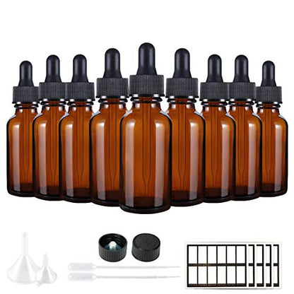 Eternal Moment 1 oz Eye Dropper Bottle(48 Pack), 30ml Amber Glass Bottles with Glass Eye Dropper for Essential Oils, Chemistry Lab Chemicals, Colognes & Perfumes - size: 1 Ounce