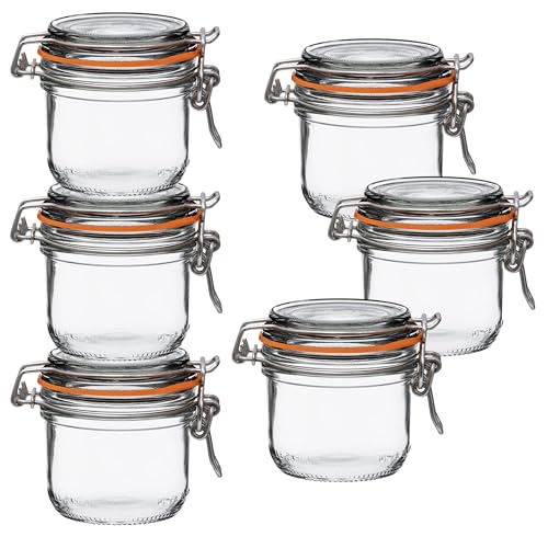 Le Parfait Super Terrine 200mL (7oz) Zero Waste Eco-Friendly Glass Storage Jars with Lids, Airtight, Oven & Freezer Safe, BPA-Free, Food Storage & Preserving, Made in France, 6PK - color: 200ml (Set/6)