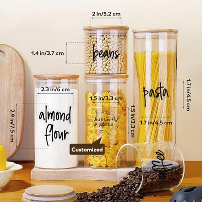 170PCS Food Pantry Labels, Kitchen Container Storage Labels Spice Organize Storage Jars Boxes Bottles Preprinted Black Script Clear Stickers - Water and Oil Resistant - color: Kitchen Labels-clear