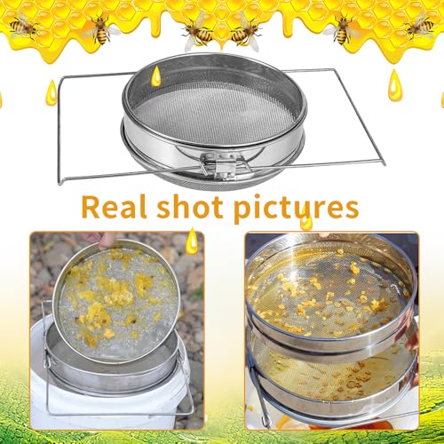 Beekeeping Extract Tools Double Bee Sieve Honey Debris Strainer Filter Honey Stainless Steel